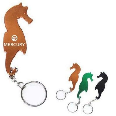 Sea Horse Aluminum Bottle Opener w/Keychain (6 Week Production)