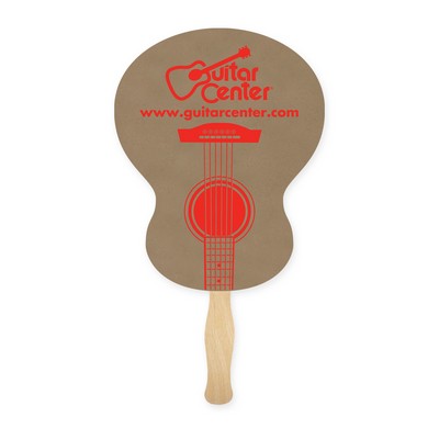 Guitar Shape Recycled Single Paper Hand Fan