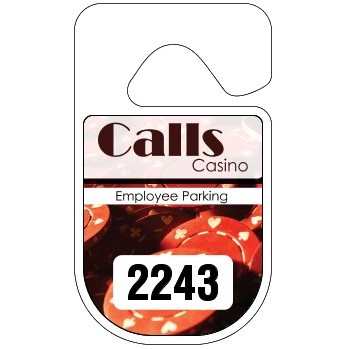 .020" Rounded Deluxe 4 Color Process Plastic Hang Tag Parking Permit