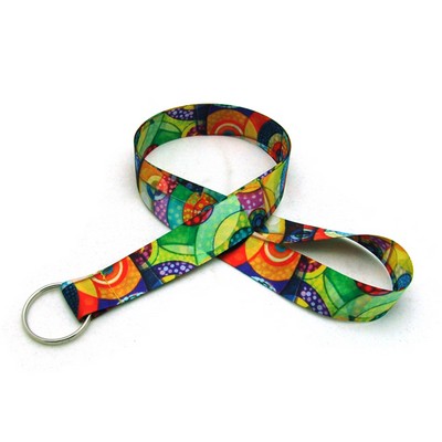 7/8" Digitally Sublimated Lanyard w/ Keyring