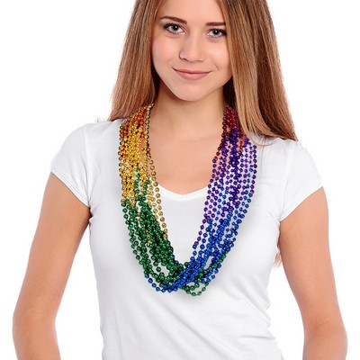 33" Rainbow Segmented Bead Necklace