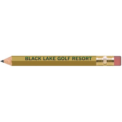 Gold Hexagon Golf Pencils with Erasers