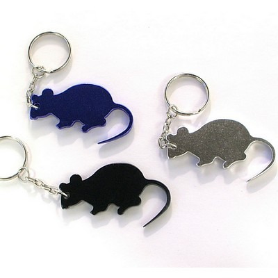 Mouse / Rat Shape Aluminum Bottle Opener w/Keychain