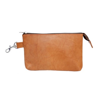 Ashlin® Designer British Tan Muirfield Golf Pouch w/Top Zippered Hook