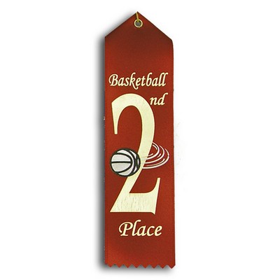 Stock Basketball Event Ribbon - 2nd Place