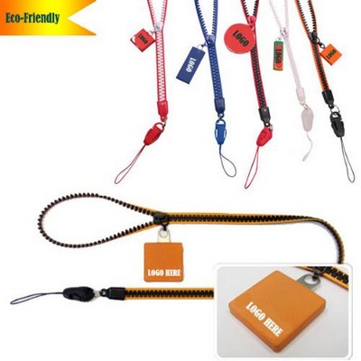 Zipper Lanyard w/PVC Tag