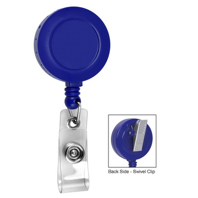 Round Retractable Badge Reel w/Swivel Clip (Blank)