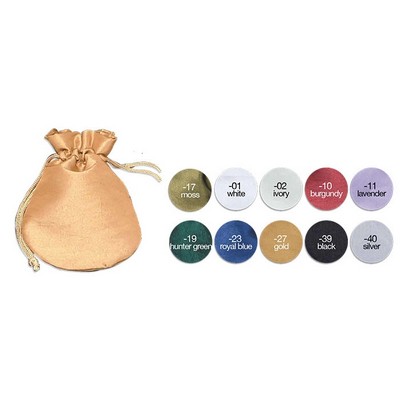 Satin Rounded Pouch w/Satin Drawstring (3"x4")