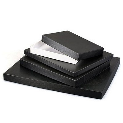 Economy Black Leatherette Photo Box w/White Base (12½"x12½"x2½")