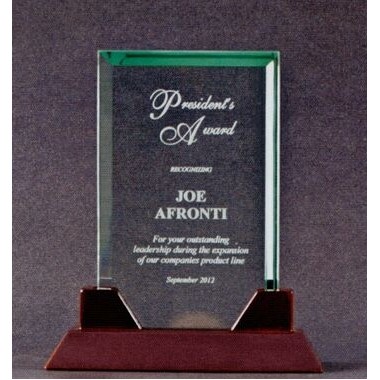 7 ¾" Glass Rectangular Award