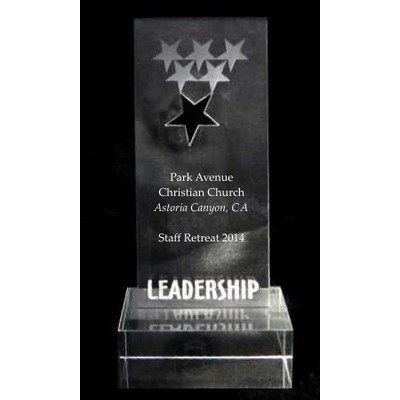 EXCLUSIVE! Acrylic and Crystal Engraved Award - 8" Tall Leadership Star