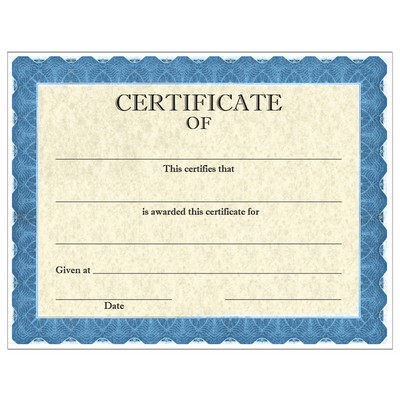 Stock Award Certificates - Classic Blue Design