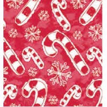 Flakes & Candy Canes Christmas Gift Wrap (417'x30" or 36")