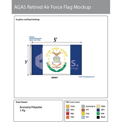 Air Force Retired Flags 3x5 foot