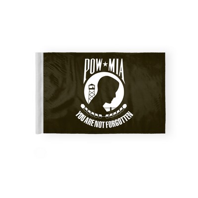 POW MIA Motorcycle Flags 6x9 inch (black & white)