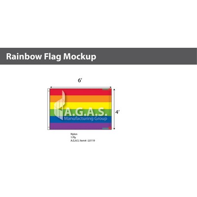 Rainbow Deluxe Flag 4'X6'