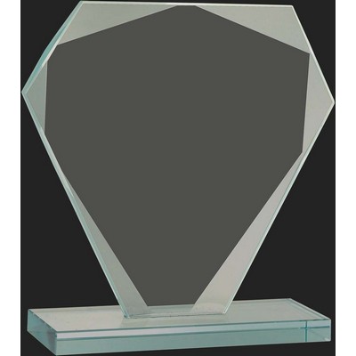 Pristine Collection Cut Diamond Jade Glass Award L - 7 '' H