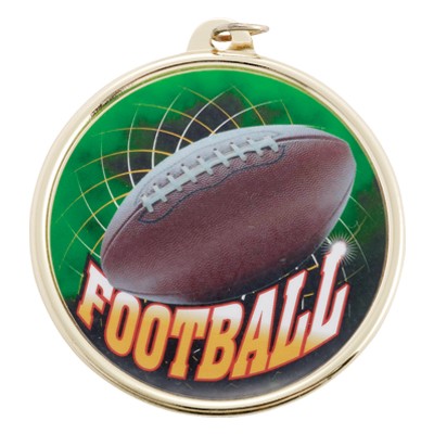 2¼" TM Series Sports Medal w/Football Mylar Insert