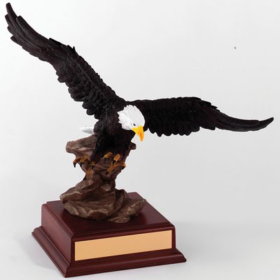 15" Hand Painted Resin Eagle Trophy