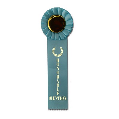 Stock Single Streamer Honorable Mention Rosette Ribbon (3"x10")