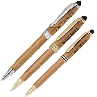 Eco Friendly Bamboo Pen w/ Stylus