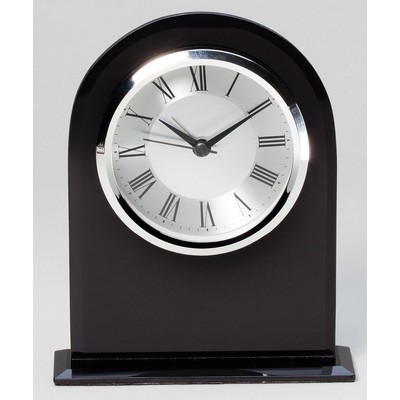 5" x 6" Black Glass Domed Clock