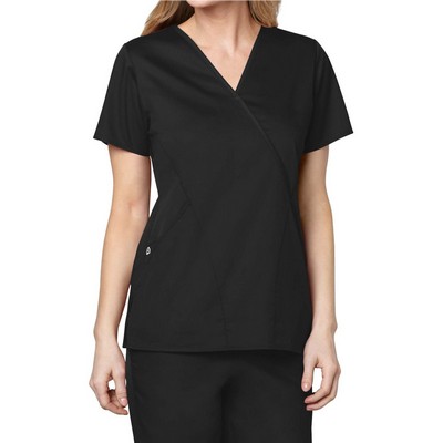 WonderWink® Women's WonderWork Mock Wrap Scrub Top