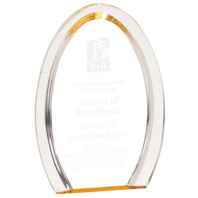 Oval Halo Acrylic Gold Reflective Award - 7"