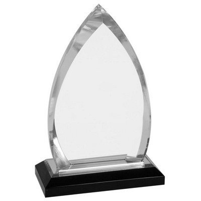 Impress Oval Acrylic Award - Silver/Clear - 8-3/4" Tall