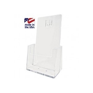 White Wall/Countertop Holder w/Business Card Pocket (4.5"x7.5")