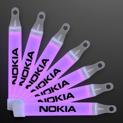 4" Purple Mid-Sized Glow Sticks with Lanyard - Domestic Print