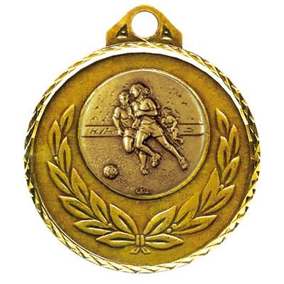 Stock Diamond Wreath 2" Medal -Soccer Female