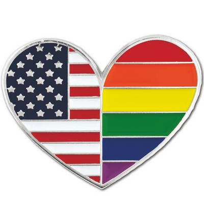 Gay Pride USA Heart Lapel Pin