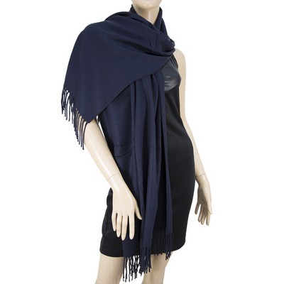 Navy Pashmina Shawl with a Softer than Cashmere Feel