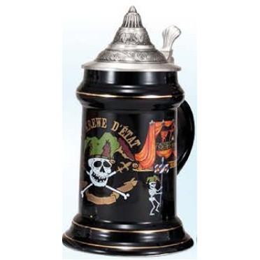 Black Stein Mug w/Pewter Lid