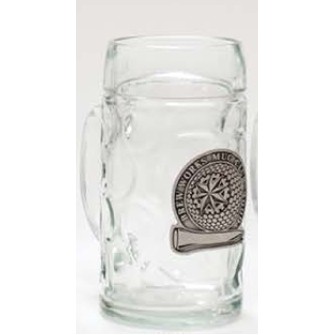 Isar Glass Mug w/Pewter Badge