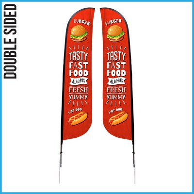 16.5' Feather Flag - Double Sided w/Spike Base (X-Large) - Made in the USA