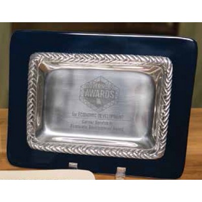 Silver/Navy Blue Fresno Vanity Tray