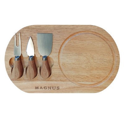 Cheese Board & 3 Piece Utensil Set (3-5 Days)