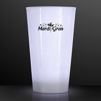 16 Oz. White LED Glow Cup - Domestic Print