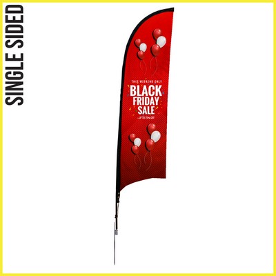 10' Shark Flag - Single Sided w/Spike Base (Medium)