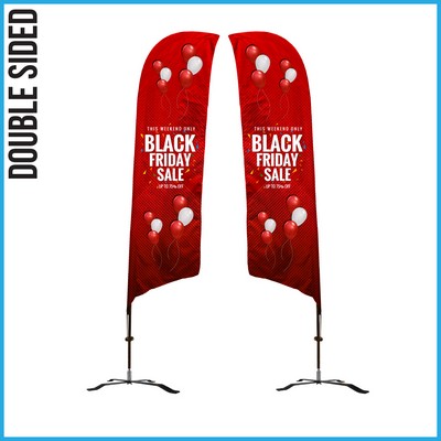 10' Shark Flag - Double-Sided W/Black X Base (Medium) - Made in the USA