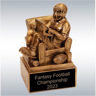 6" Antique Gold Fantasy Football Man In Chair