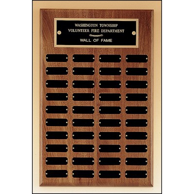 Solid Walnut Perpetual Plaque, 13 x 20", 40 plates