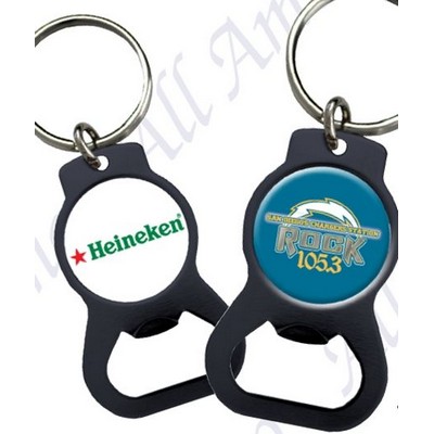 The Eye Opener Urethane Domed Black Powder Coated Key Chain