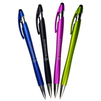 Matte Finish European Design Ballpoint Pen w/ Stylus