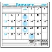 12 Sheet Lined Memo Space Stock Calendar Pad