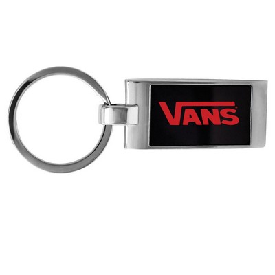 Black Rectangle Metal Key Chain