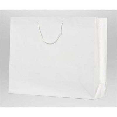 Gloss Laminated White Uptowner Eurotote (20"x6"x16")