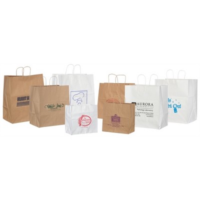 Food Service Natural Kraft Paper Emerald Shopping Bag (10"x5"x10")